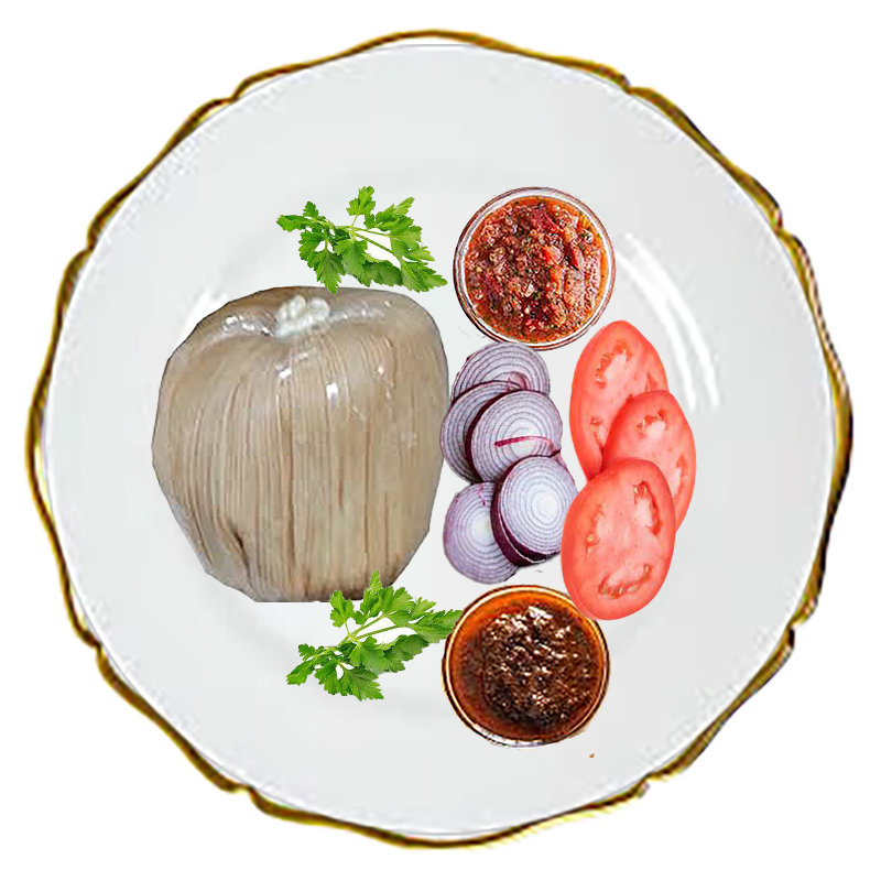 Ga Kenkey with your choice of Poultry, Fish, or Meat