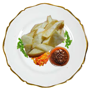 Fried Yam and your choice of Poultry, Fish, and Meat