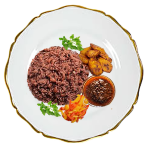 Waakye with your choice of Poultry, Fish, or Meat